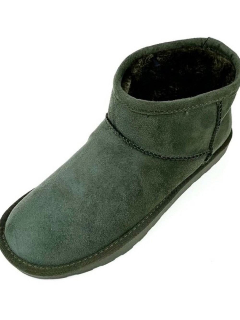 Arizona Jean Co Olive Faux Suede Fur Lined Pull On Boots Size 8